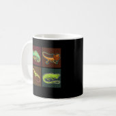 Retro Reptiles Lizard Chameleon Iguana Kaffeetasse (Vorderseite Links)