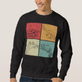 Retro Reptiles Snake Gecko Frog Chameleon Sweatshirt (Vorderseite)