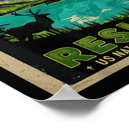 Retro Residence Alt Us Nationalpark Nps Service Poster (Ecke)