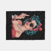 Retro Respectfully Funny N Up Girl Sy Style  Fleecedecke (Vorderseite (Horizontal))