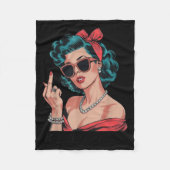 Retro Respectfully Funny N Up Girl Sy Style  Fleecedecke (Vorderseite)