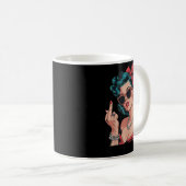 Retro Respectfully Funny N Up Girl Sy Style  Kaffeetasse (VorderseiteRechts)