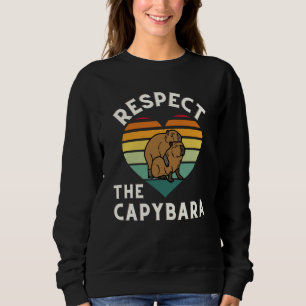 Retro Respekt vor dem Capybara Nagetier Tier Witz Sweatshirt