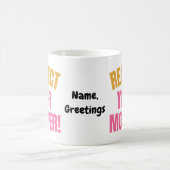 Retro Respektiere Deine Mutter Grafik Lustiges Mut Kaffeetasse (Mittel)