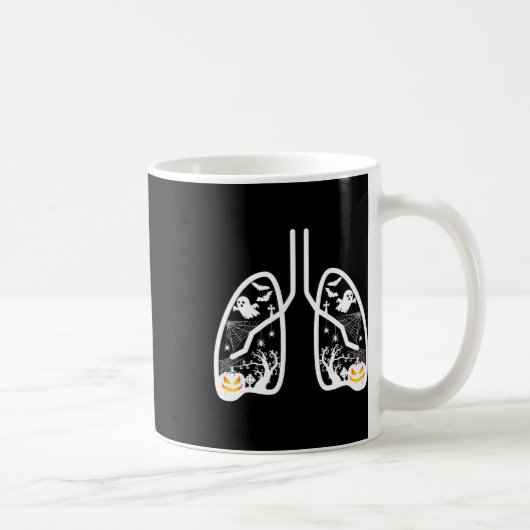 Retro Respiratory Therapist Rt Lung Ghost Pumpkin Kaffeetasse (Rechts)