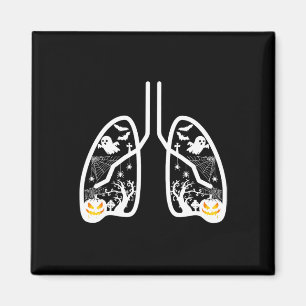 Retro Respiratory Therapist Rt Lung Ghost Pumpkin Magnet