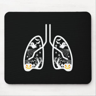 Retro Respiratory Therapist Rt Lung Ghost Pumpkin Mousepad