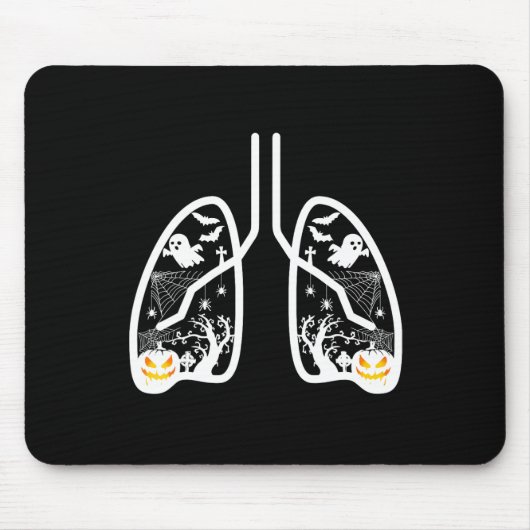 Retro Respiratory Therapist Rt Lung Ghost Pumpkin Mousepad (Vorne)