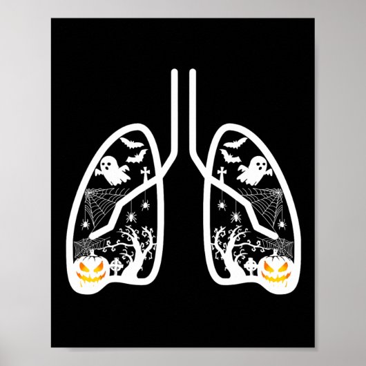 Retro Respiratory Therapist Rt Lung Ghost Pumpkin Poster (Vorne)