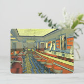 Retro-Restaurant oder Diner Soft-Opening Einladung (Stehend Vorderseite)