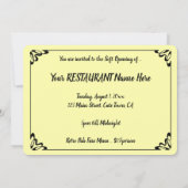 Retro-Restaurant oder Diner Soft-Opening Einladung (Rückseite)