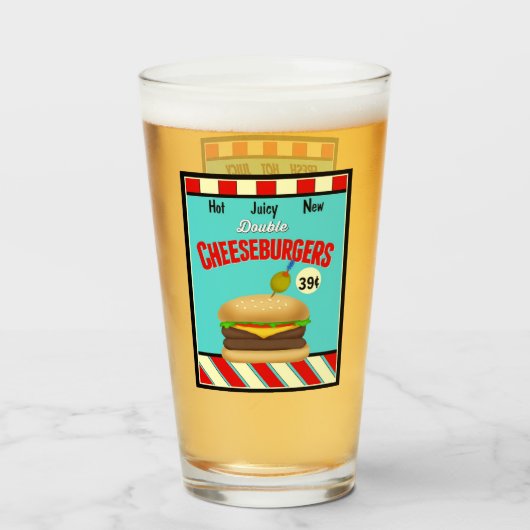 Retro Restaurant-Zeichen Glas (Rückseite (gefüllt))