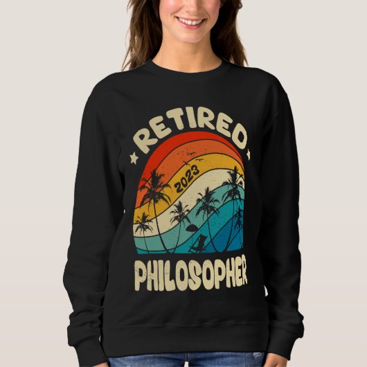 Retro Retired Philosopher Vintage Retirement Worke Sweatshirt (Vorderseite)