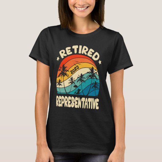 Retro Retired Representative Vintage Retirement Wo T-Shirt (Vorderseite)
