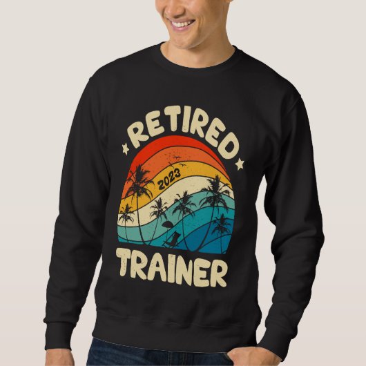 Retro Retired Trainer Vintage Retirement Worked Sweatshirt (Vorderseite)