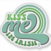 Retro Retro Küss mich, ich bin Ire St. Patrick's D Aufkleber (Vorderseite)