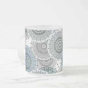 Retro, Retro-Muster, blau und grau, elegant Mattglastasse