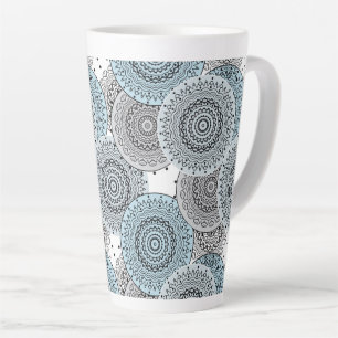 Retro, Retro-Muster, blau und grau, elegant Milchtasse