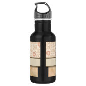 Retro-Retro-Punkt-Blume mit Creme Trinkflasche (Rückseite)