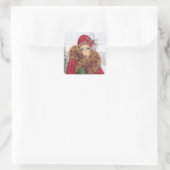 Retro-Retro-Retro-Weihnachtsaufkleber Quadratischer Aufkleber (Tasche)