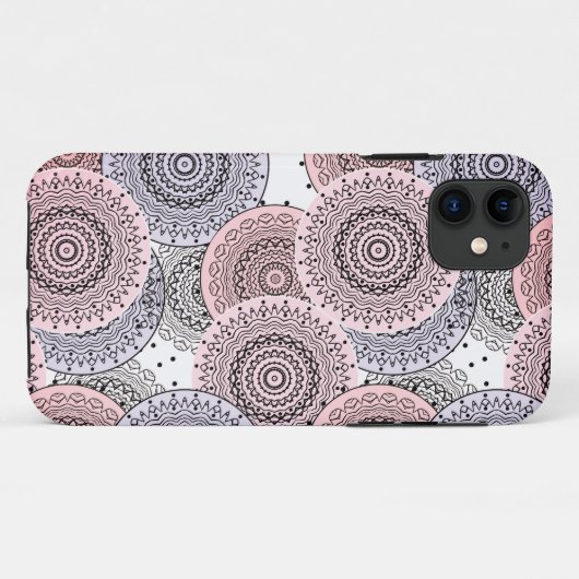 Retro, Retromuster, beige, grau, elegant Case-Mate iPhone Hülle (Rückseite (Horizontal))