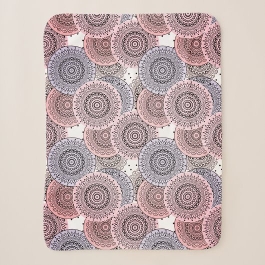 Retro, Retromuster, beige, grau, elegant Sherpadecke (Vorderseite)