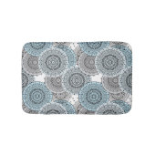 Retro, Retromuster, blau und grau, elegant Badematte (Vorderseite)