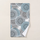 Retro, Retromuster, blau und grau, elegant Badhandtuch Set (Handtuch)