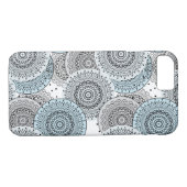 Retro, Retromuster, blau und grau, elegant Case-Mate iPhone Hülle (Rückseite (Horizontal))