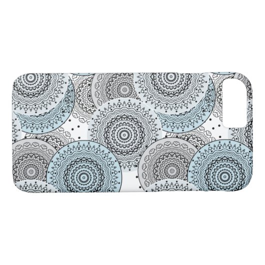 Retro, Retromuster, blau und grau, elegant Case-Mate iPhone Hülle (Rückseite (Horizontal))