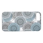 Retro, Retromuster, blau und grau, elegant Case-Mate iPhone Hülle (Rückseite (Horizontal))