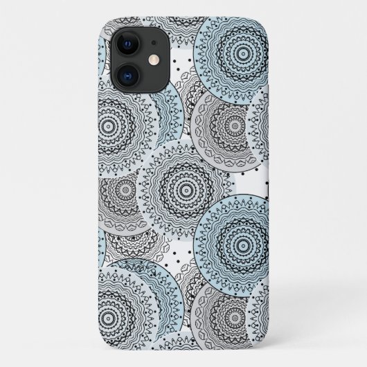 Retro, Retromuster, blau und grau, elegant Case-Mate iPhone Hülle (Rückseite)