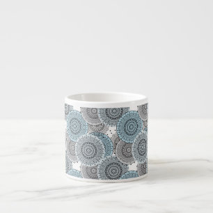 Retro, Retromuster, blau und grau, elegant Espressotasse