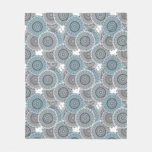 Retro, Retromuster, blau und grau, elegant Fleecedecke (Vorderseite)