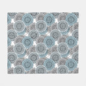 Retro, Retromuster, blau und grau, elegant Fleecedecke (Vorderseite (Horizontal))