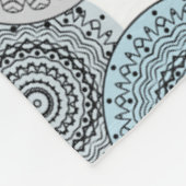 Retro, Retromuster, blau und grau, elegant Fleecedecke (Ecke)