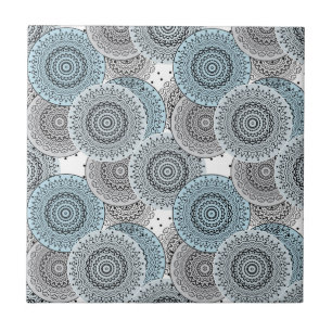 Retro, Retromuster, blau und grau, elegant Fliese