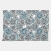 Retro, Retromuster, blau und grau, elegant Geschirrtuch (Horizontal)