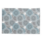 Retro, Retromuster, blau und grau, elegant Kissenbezug (Rückseite)