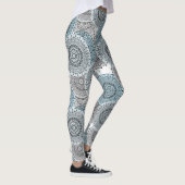 Retro, Retromuster, blau und grau, elegant Leggings (Rechts)