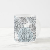 Retro, Retromuster, blau und grau, elegant Mattglastasse (VorderseiteRechts)