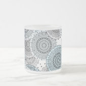 Retro, Retromuster, blau und grau, elegant Mattglastasse (Mittel)