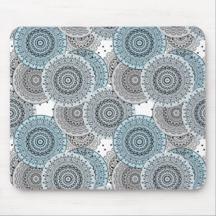 Retro, Retromuster, blau und grau, elegant Mousepad
