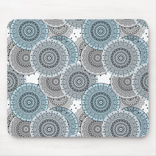 Retro, Retromuster, blau und grau, elegant Mousepad (Vorne)