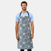 Retro, Retromuster, blau und grau, elegant Schürze (Getragen)