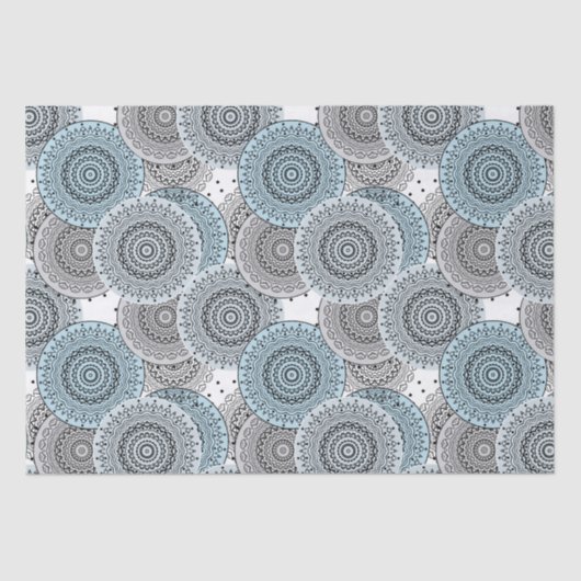 Retro, Retromuster, blau und grau, elegant Seidenpapier (Vorderseite)