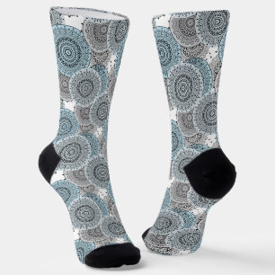 Retro, Retromuster, blau und grau, elegant Socken