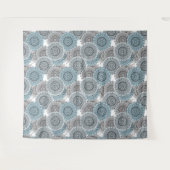 Retro, Retromuster, blau und grau, elegant Wandteppich (Vorderseite (Horizontal))