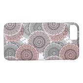 Retro, Retromuster, blau und rosa, elegant Case-Mate iPhone Hülle (Rückseite (Horizontal))