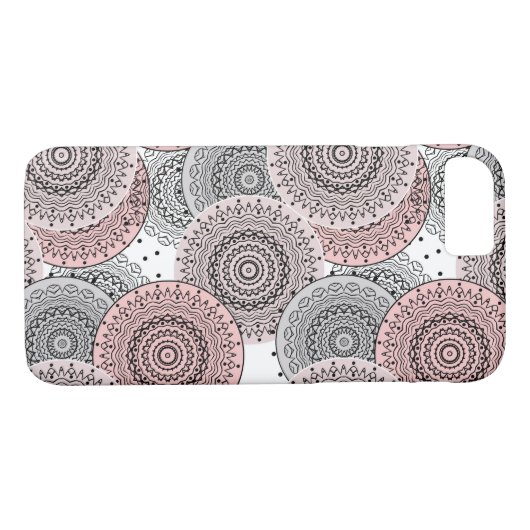 Retro, Retromuster, blau und rosa, elegant Case-Mate iPhone Hülle (Rückseite (Horizontal))